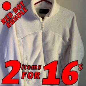 Comfy Misty Mountain White Fleece Jacket SMALL